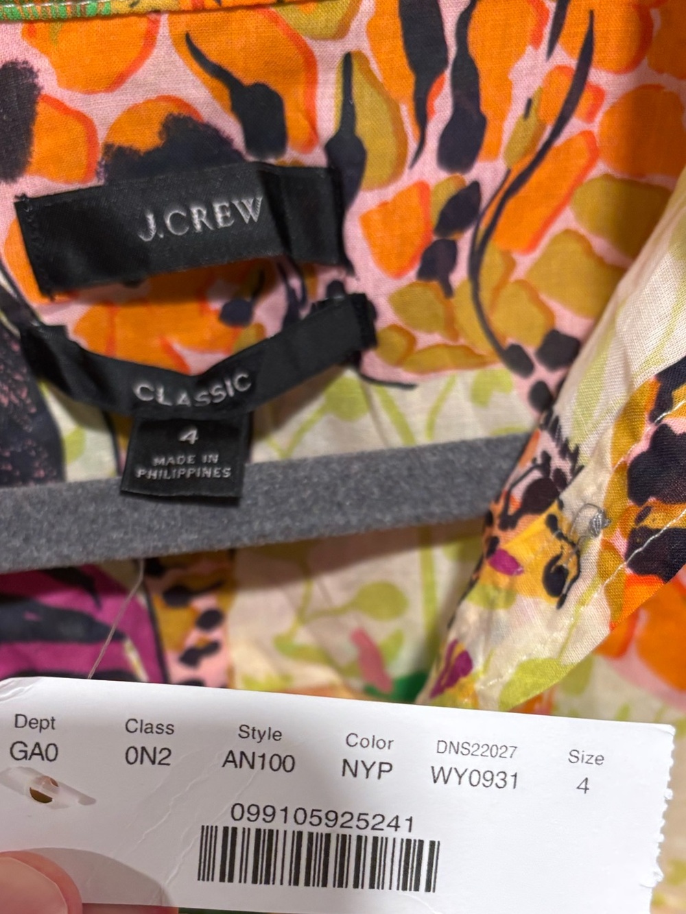 NWT J.Crew Classic Popover Ratti Safari Print Yellow Voile Cotton Shirt - Picture 4 of 4